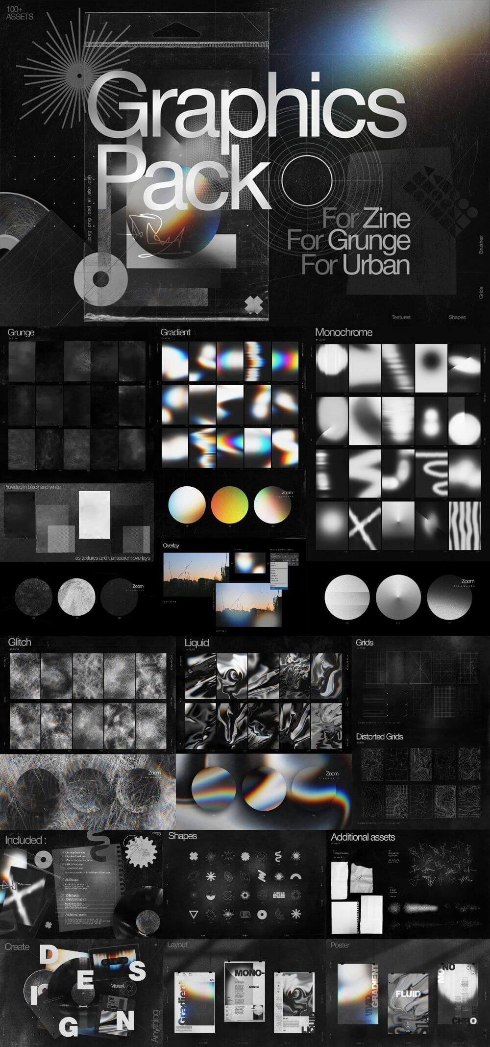 Graphics Pack – Textures, Shapes, Grids, Brushes