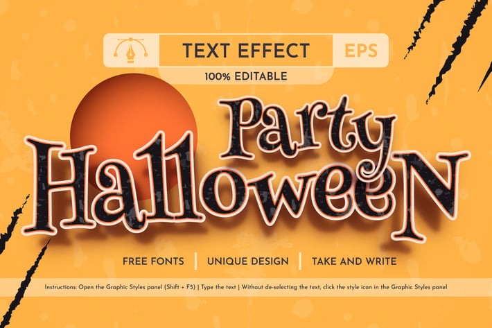 Halloween Party - Editable Text Effect, Font Style
