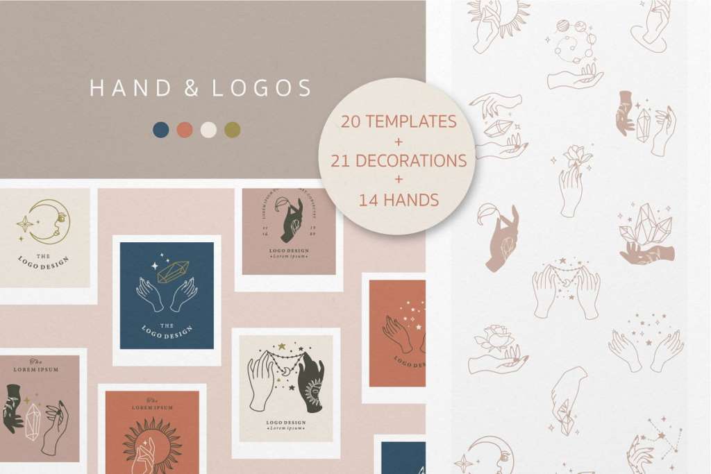 Hand occult logo template 1#