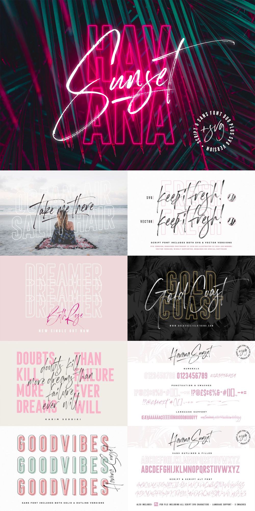 Havana Sunset Font Duo + .SVG