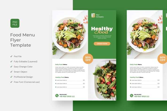 Healthy Food Menu Flyer
