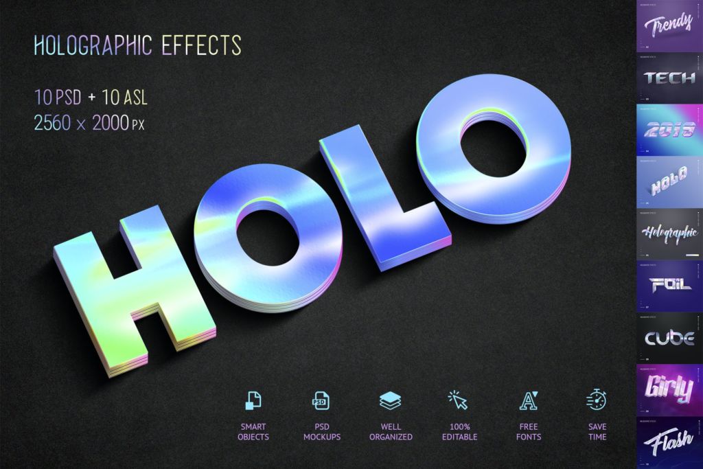 Holographic Text - 10 PSD