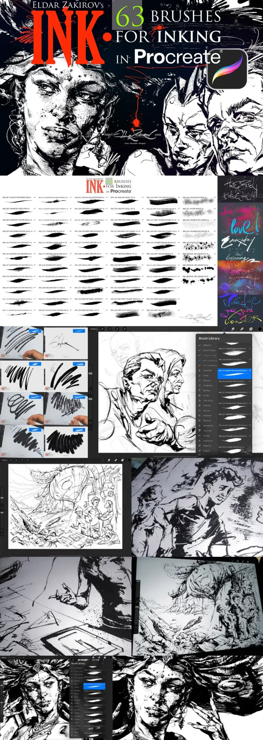 INK 4 Procreate: 63 Brushes