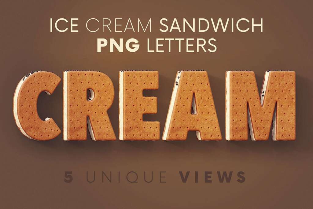 Ice Cream Sandwich - 3D Lettering
