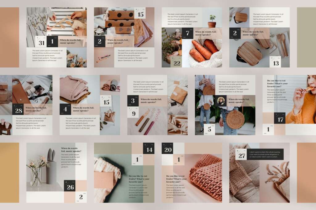 Instagram 96 Advent Calendar Post Templates Canva