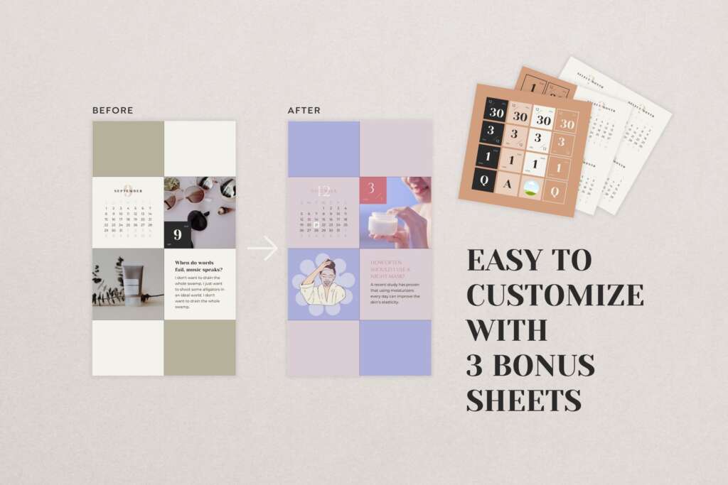 Instagram 96 Advent Calendar Story Templates Canva - Editable Minimum Social Media Pinterest Branding Creator Pack - Countdown Journal Diary