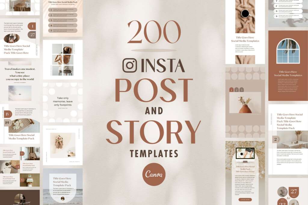 インスタグラム投稿&ストーリーテンプレートCanva200点セット【アニメーション対応】