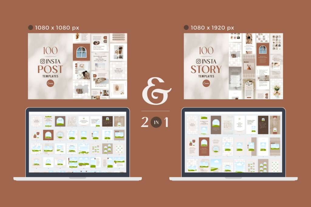 Instagram Template Canva Post Story Shadow