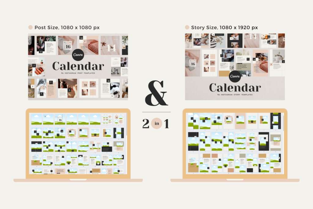 Instagram Post Story templates Canva Calendar