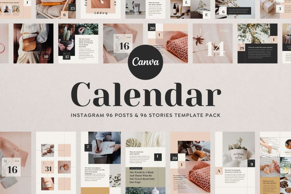 Instagram Post Story templates Canva Calendar