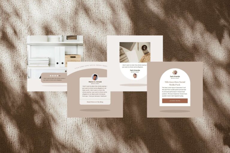 Instagram Template Canva Post Shadow – Editable Clean Design Social ...