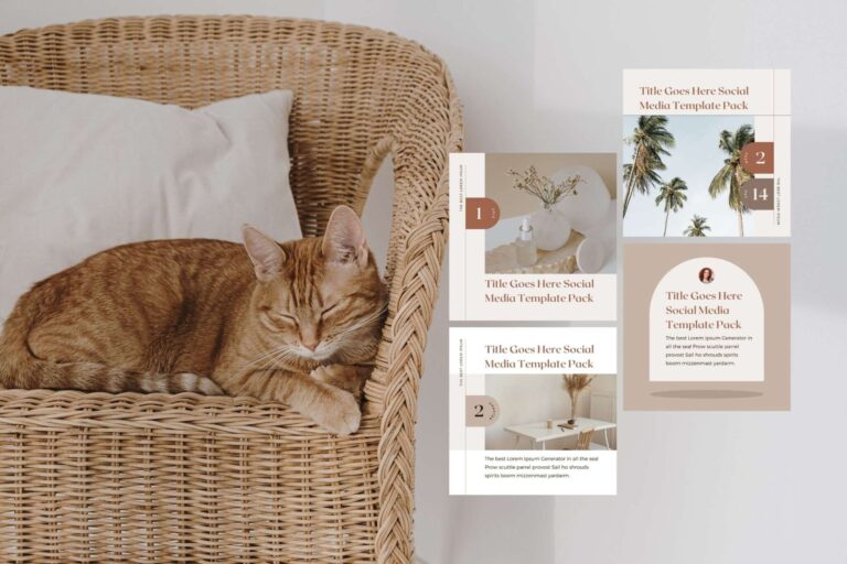 Instagram Template Canva Post Shadow – Editable Clean Design Social ...