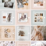 Instagram Post Templates Canva Dot carousel tracing paper