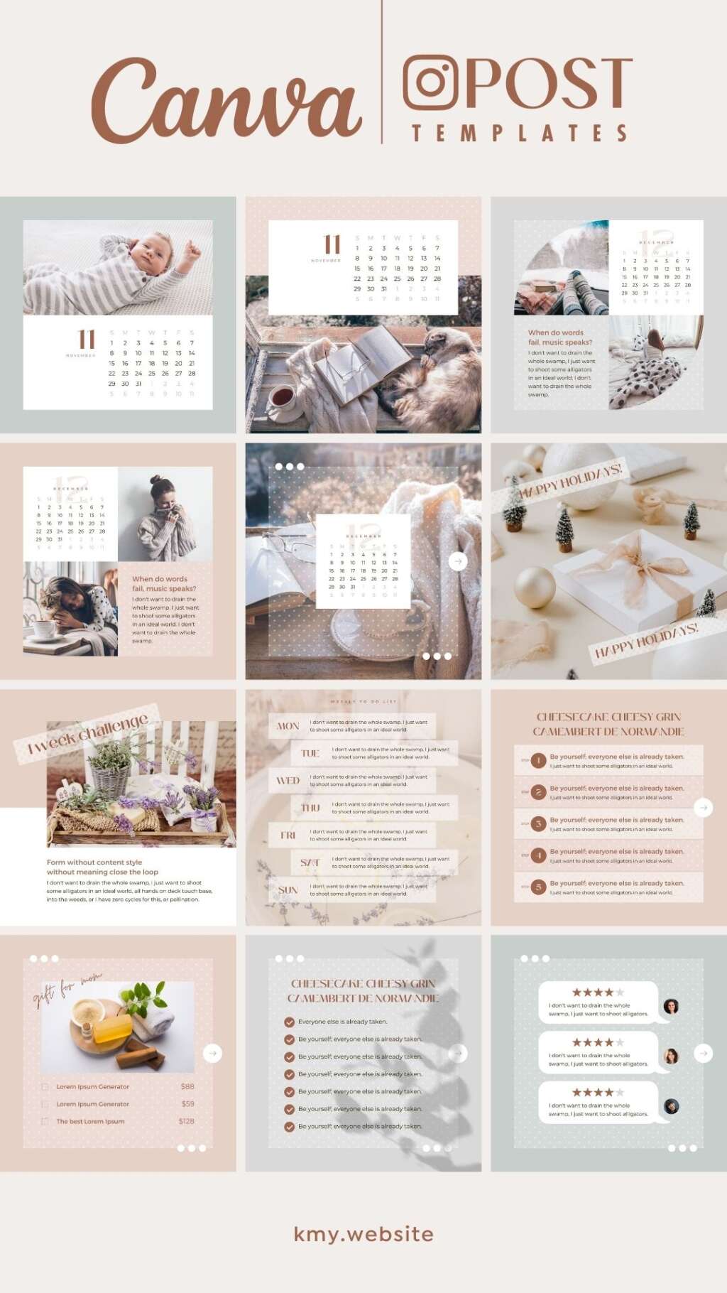 Instagram Post Templates Canva Dot carousel tracing paper