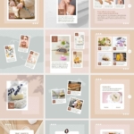 Instagram Post Templates Canva Dot carousel tracing paper