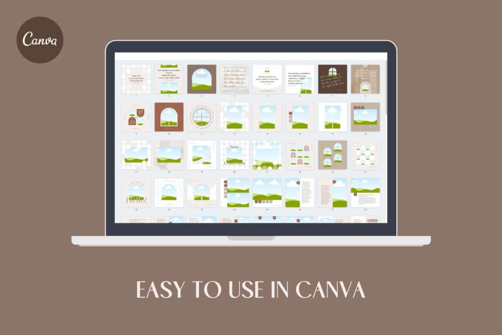 Instagram Templates Canva - Editable Clean Design Social Media Pack