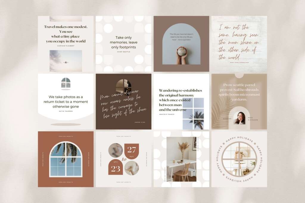 Instagram Templates Canva - Editable Clean Design Social Media Pack