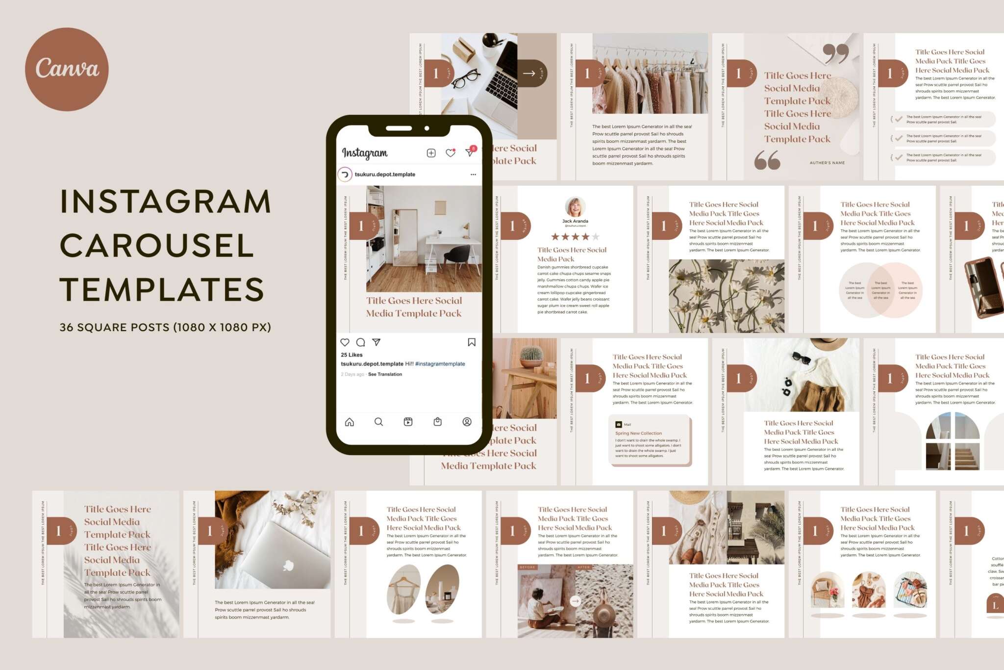Instagram Template Canva Carousel Post Shadow A – Clean Minimum Animated IG  Social Media Pack | つくるデポ