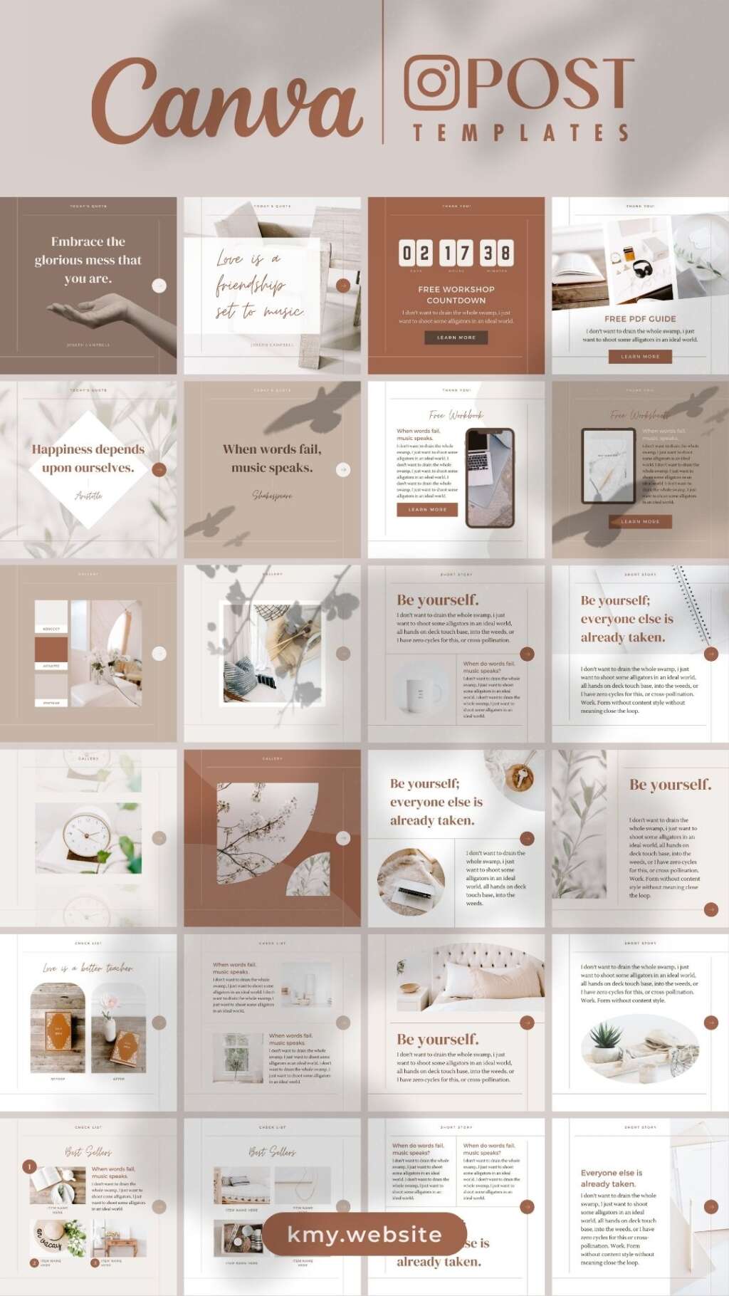 Instagram template Canva – Customizable Editable Clean Minimum Beige ...