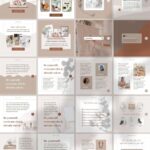 Instagram Template Canva Post Beige - Clean Minimum Carousel Instagram Social Media Pack - Quotes, Notification, CTA