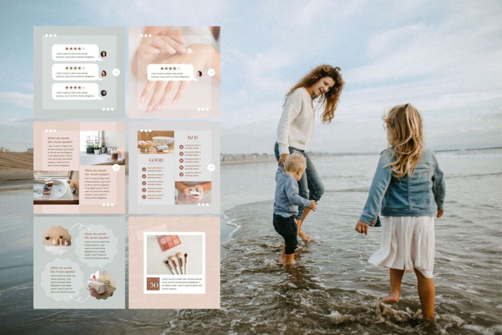 Instagram Template Canva Post Dot - Social Media Branding Carousel Creator Pack, Quotes, Notification, CTA