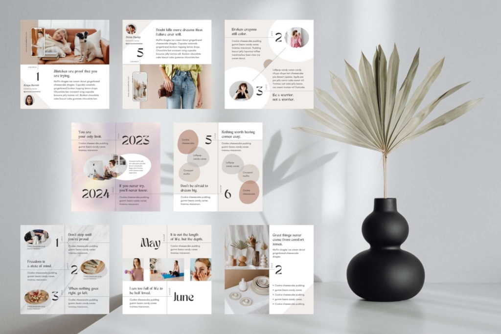 300 Instagram Template Canva Post Story Luxe - Carousel Animated Social Media Cover Pack - Quotes, Notification, CTA