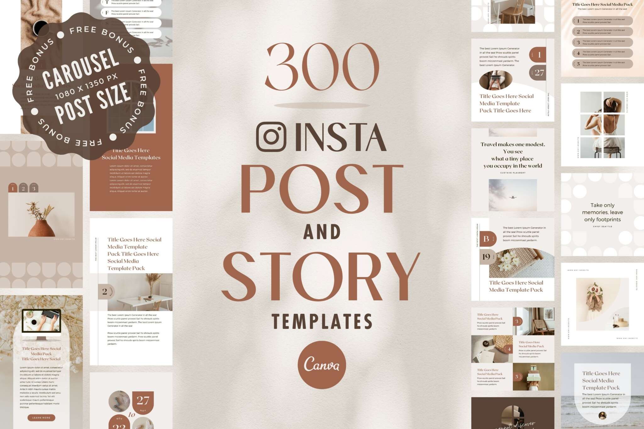 Instagram Template Canva Post Story Shadow