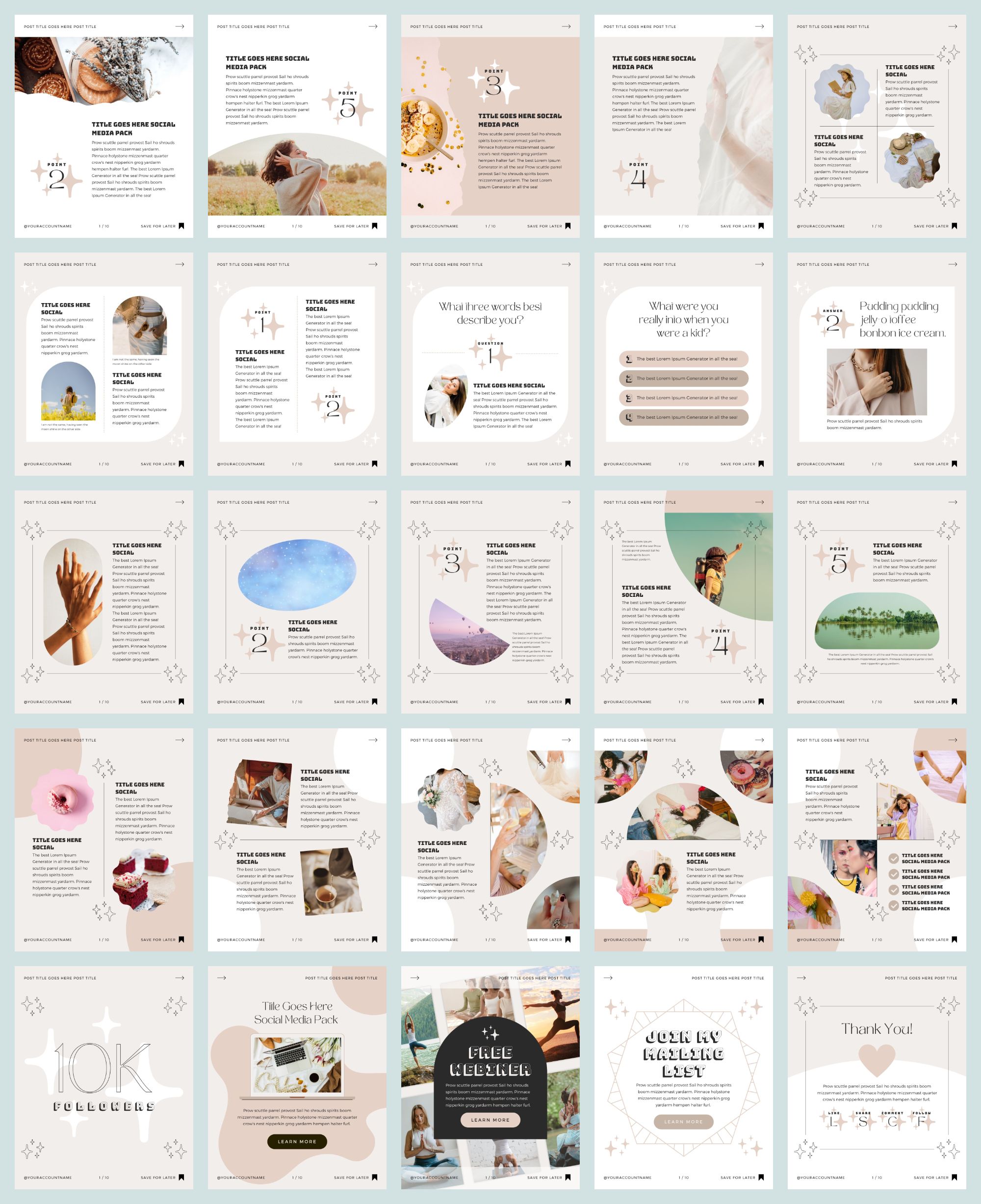 Instagram Template Canva Post Story Shine Carousel