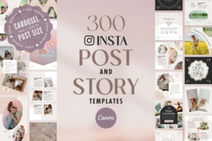 Instagram Template Canva Post Story Shine - Reel Shorts Carousel Animated Social Media Pack - Quotes, Notification, CTA