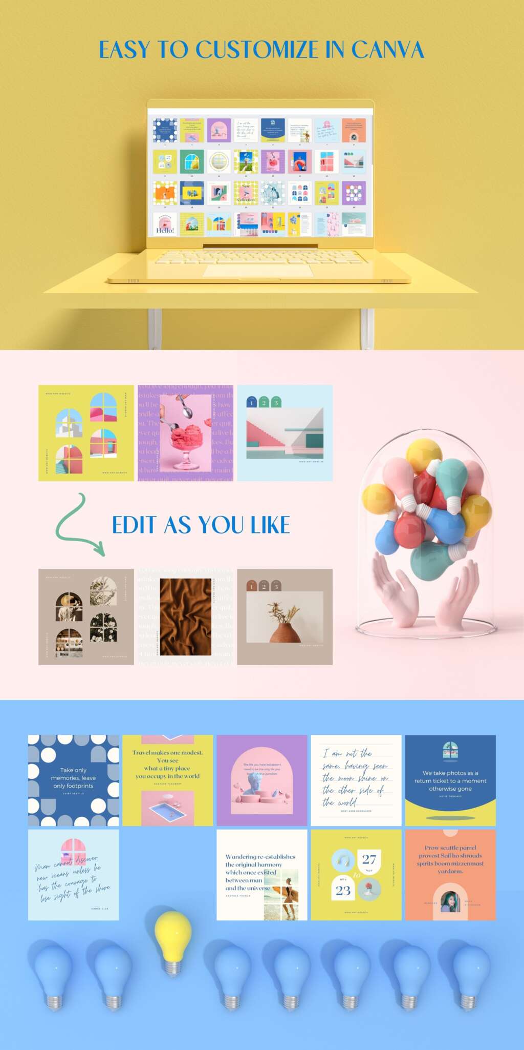 Instagram Template Canva Post Sun – Clean Minimum Animated IG Social ...