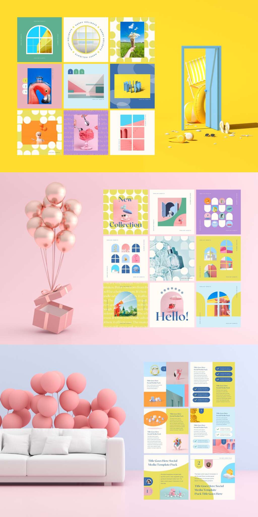 Instagram Template Canva Post Sun – Clean Minimum Animated IG Social ...
