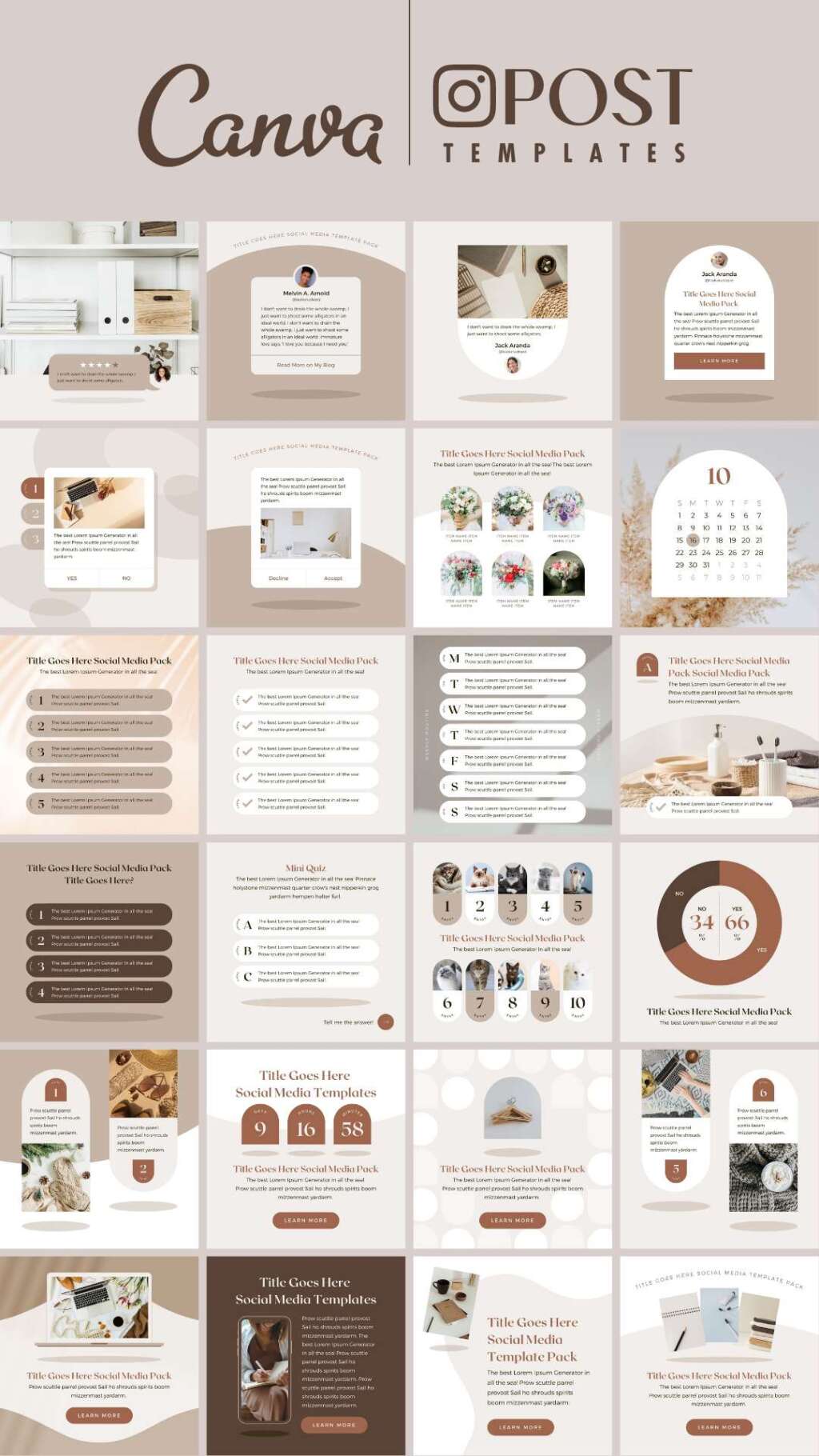 Instagram Template Canva Post Shadow – Editable Clean Design Social ...