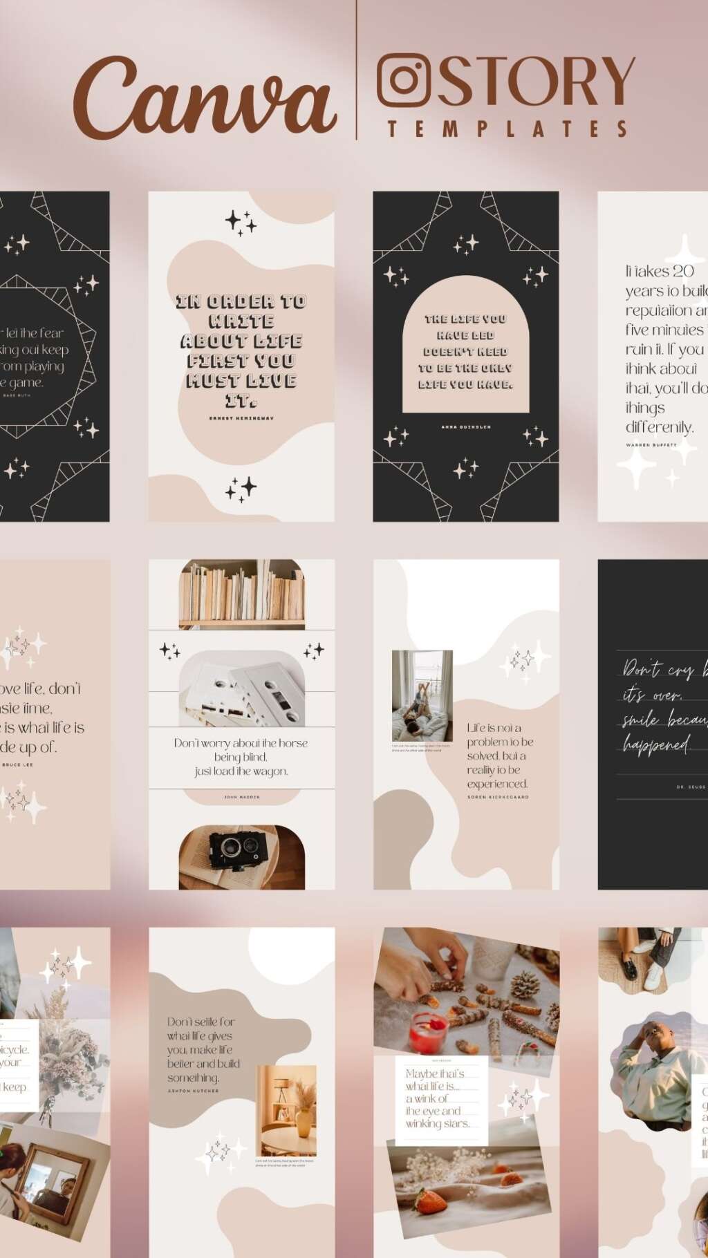 Instagram Template Canva Story Shine – Social Media Pinterest Branding ...