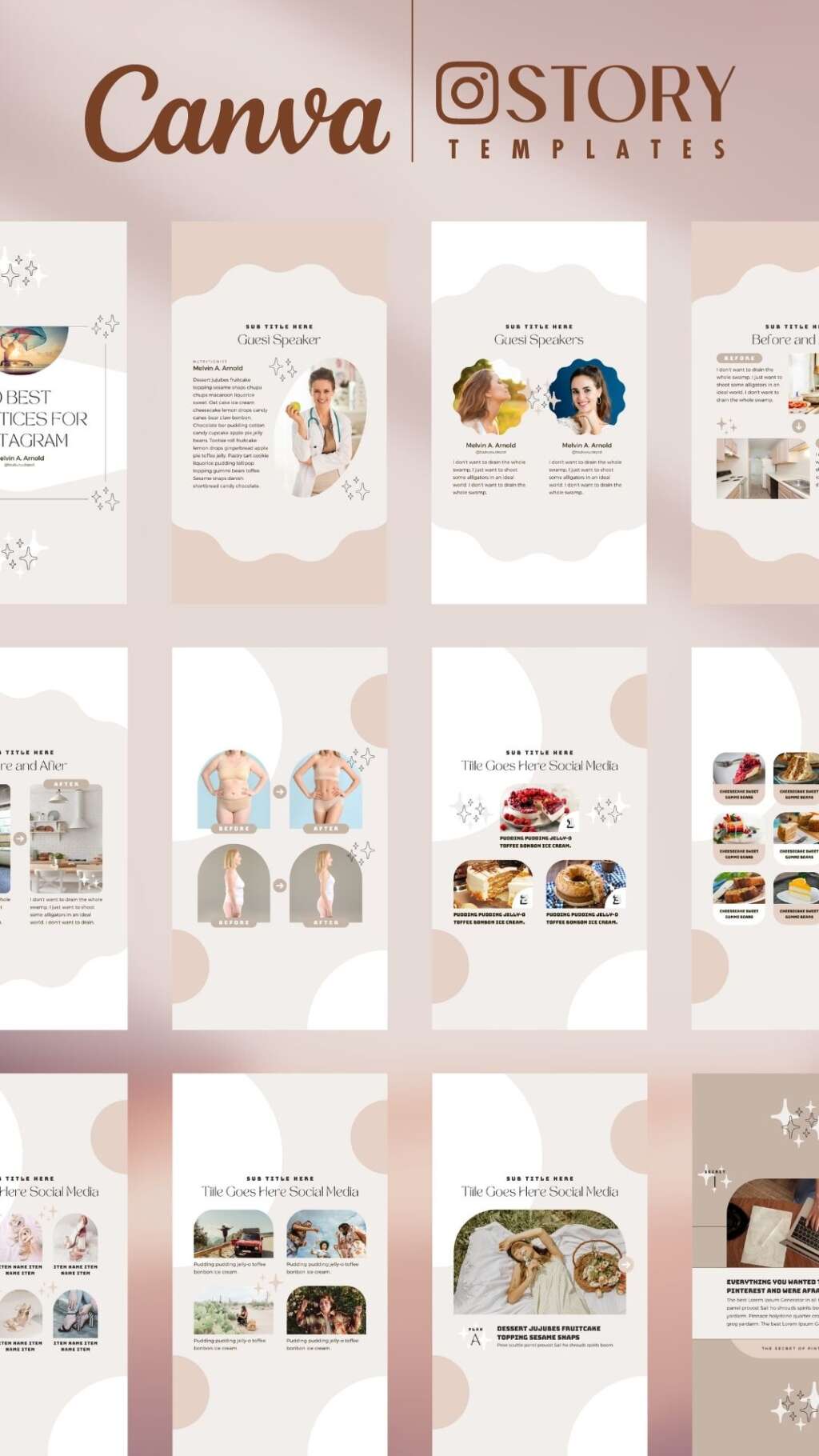 Instagram Template Canva Story Shine – Social Media Pinterest Branding ...