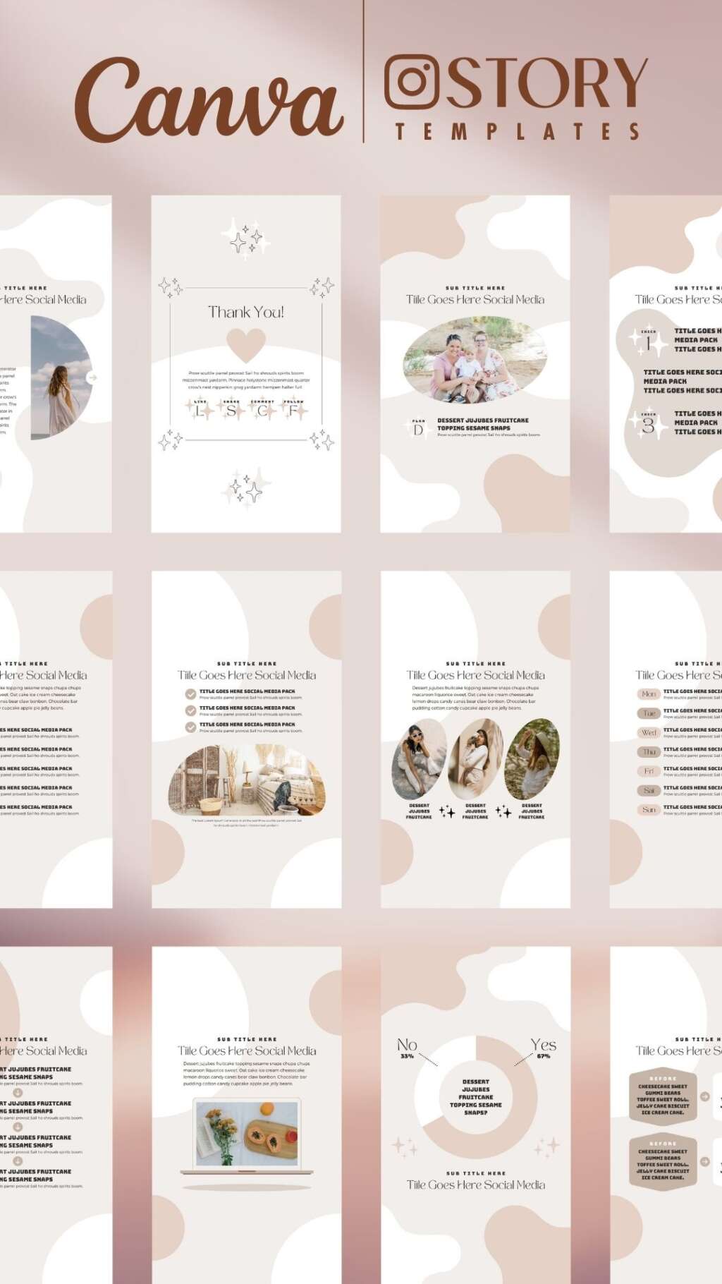 Instagram Template Canva Story Shine – Social Media Pinterest Branding ...