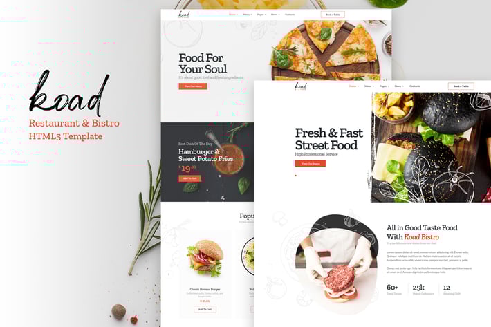Koad - Restaurant & Bistro HTML Template
