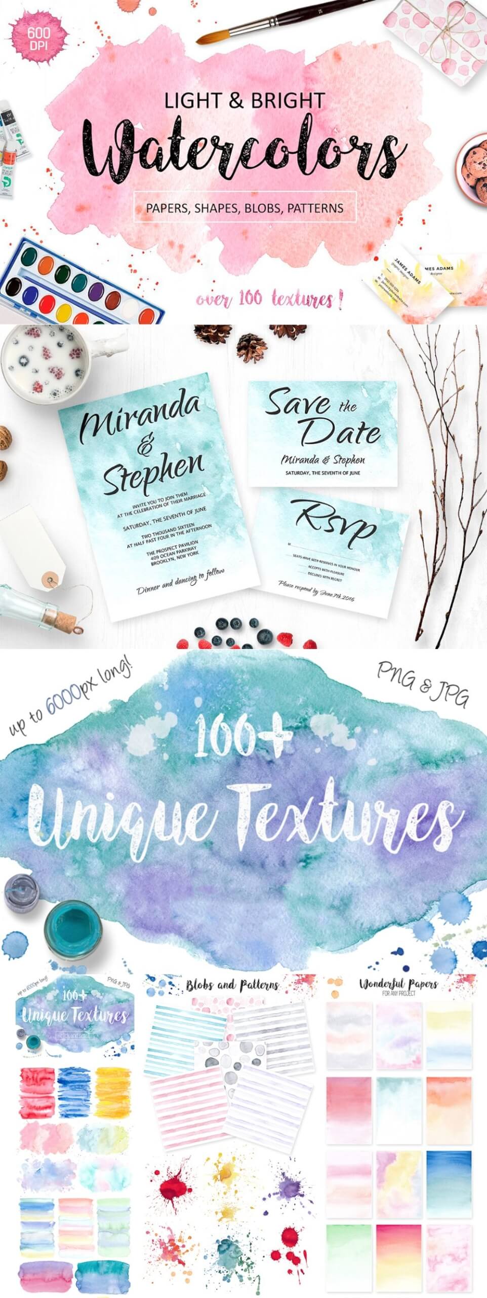 Light & Bright Watercolor Textures