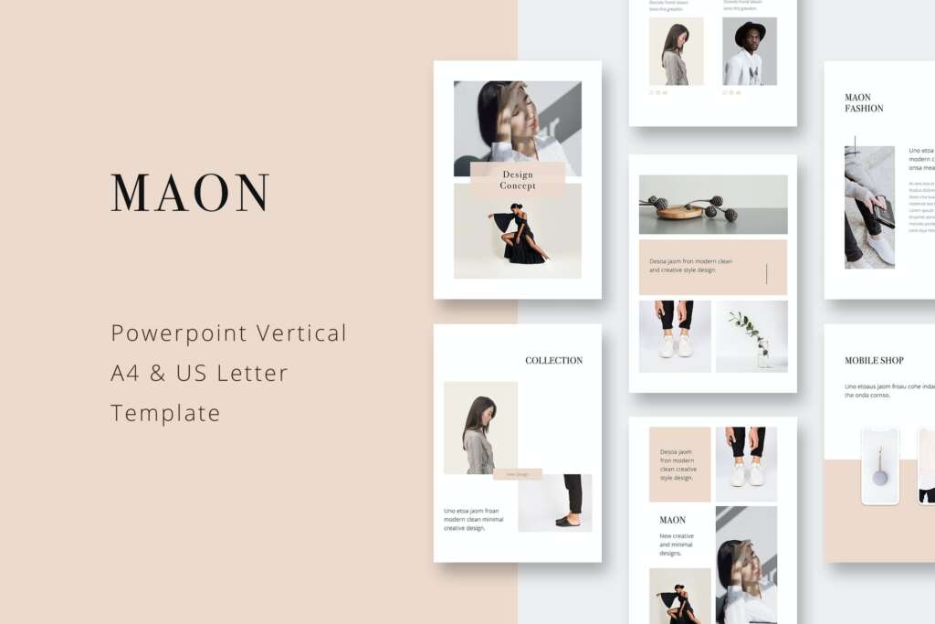 MAON - Vertical Powerpoint A4 + US Letter Template
