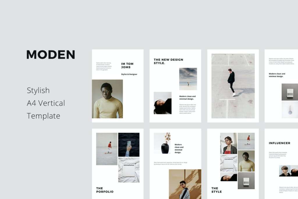 MODEN - A4 Vertical Keynote Style Template
