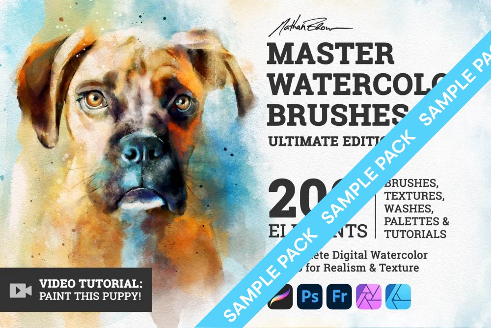 Master Watercolor Brushes – Ultimate Edition – Sample Pack 