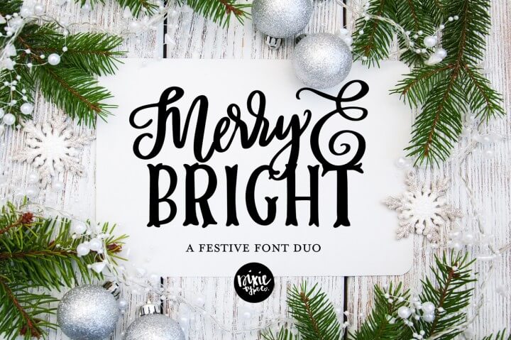 Merry & Bright Christmas Font Duo