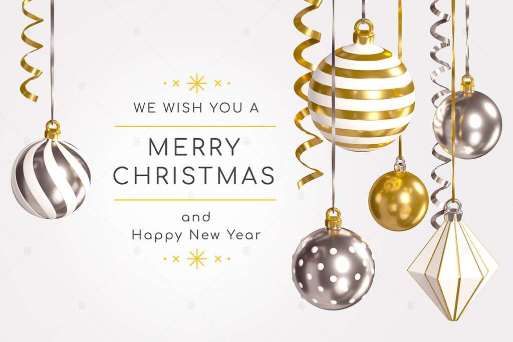 Merry Christmas and Happy New Year - 3d banner
