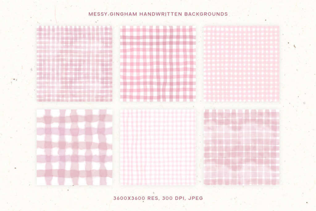 Messy Gingham Handwritten Backgrounds