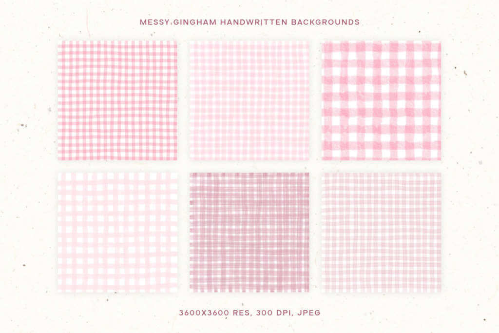 Messy Gingham Handwritten Backgrounds