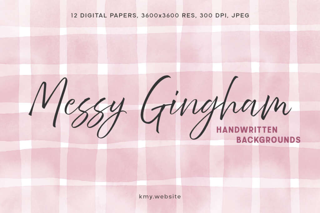 Messy Gingham Handwritten Backgrounds Pink