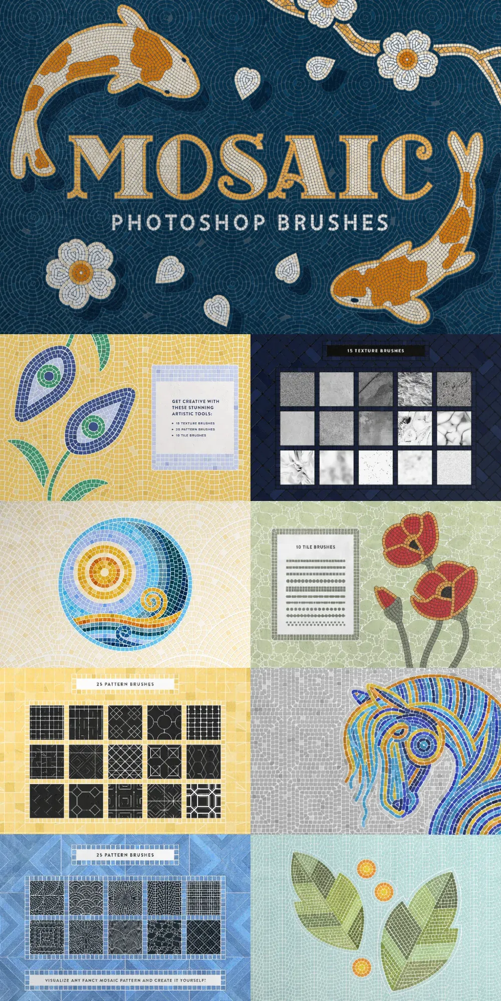 Mosaic Tile Photoshop Brushes