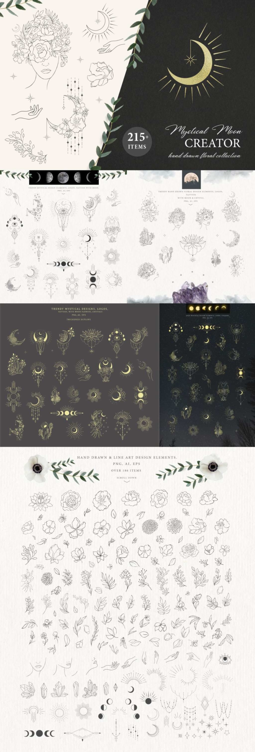 Moon Tattoo PNG Transparent Images Free Download  Vector Files  Pngtree