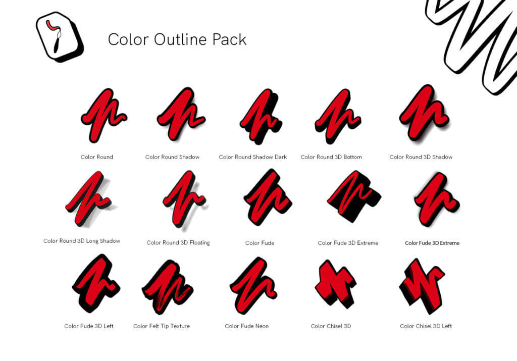 Outline Brushes for Procreate – Outline Pack