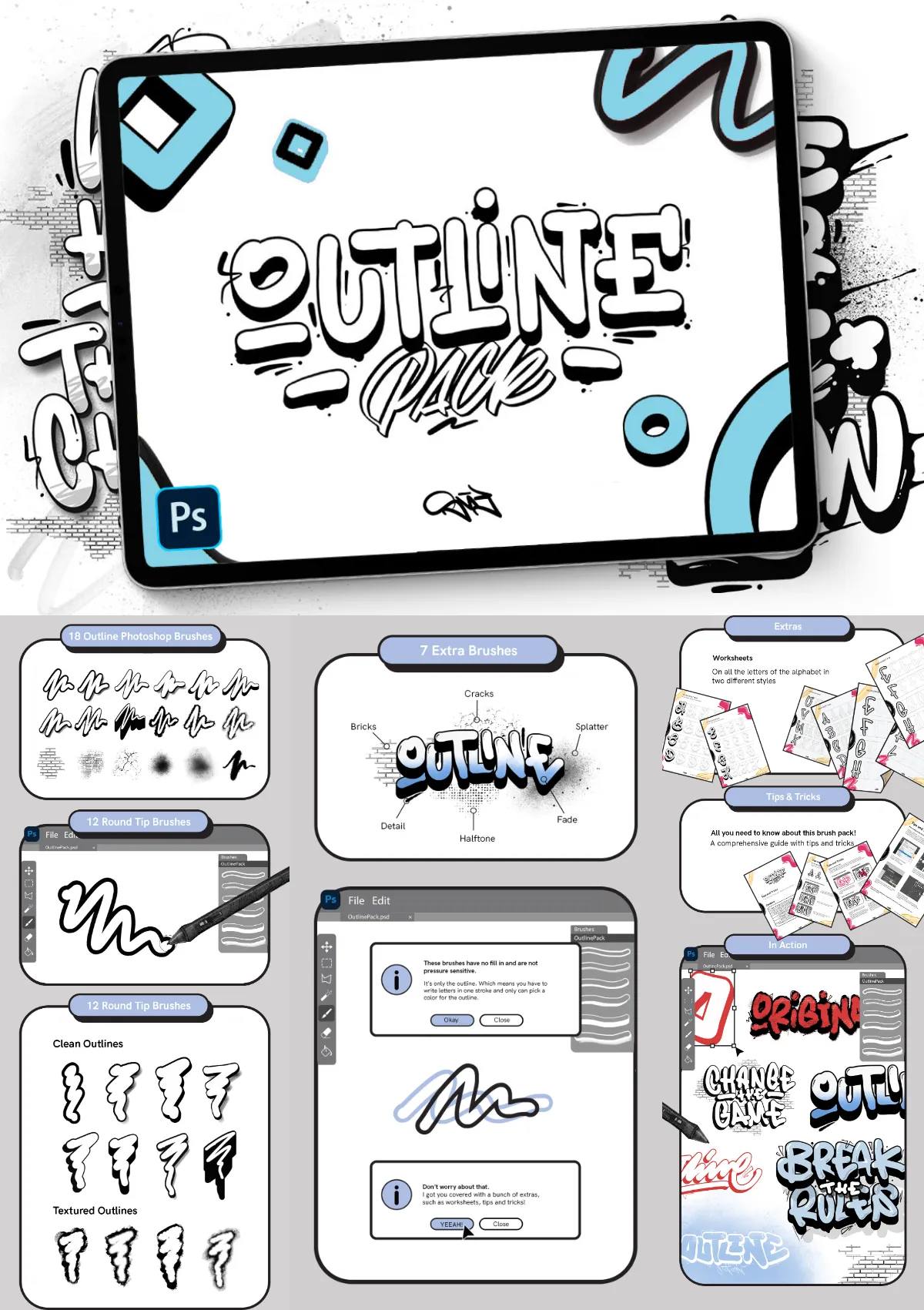 Outline Pack – Outline Brushes for Photoshop