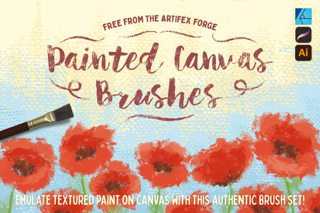 FREE – PAINTED CANVAS BRUSHES
